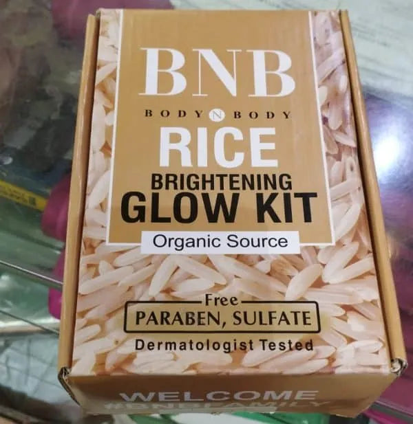 Pack of 3 BNB Rice Extract Bright & Glow Kit with Box
