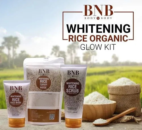 Pack of 3 BNB Rice Extract Bright & Glow Kit with Box